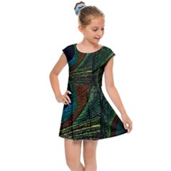 Peacock Feathers, Feathers, Peacock Nice Kids  Cap Sleeve Dress by nateshop