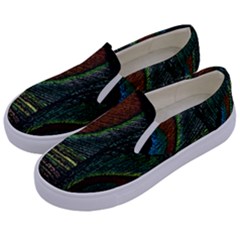 Peacock Feathers, Feathers, Peacock Nice Kids  Canvas Slip Ons by nateshop