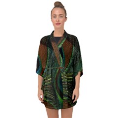 Peacock Feathers, Feathers, Peacock Nice Half Sleeve Chiffon Kimono by nateshop