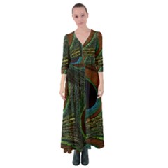 Peacock Feathers, Feathers, Peacock Nice Button Up Maxi Dress by nateshop