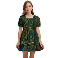 Peacock Feathers, Feathers, Peacock Nice Kids  Short Sleeve Dolly Dress by nateshop