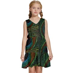 Peacock Feathers, Feathers, Peacock Nice Kids  Sleeveless Tiered Mini Dress by nateshop
