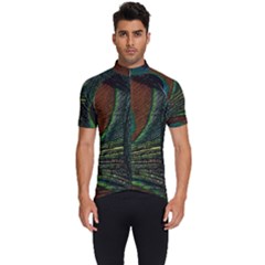 Peacock Feathers, Feathers, Peacock Nice Men s Short Sleeve Cycling Jersey
