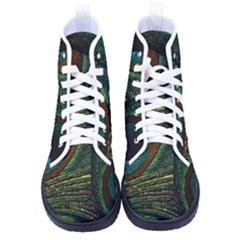 Peacock Feathers, Feathers, Peacock Nice Women s High-top Canvas Sneakers