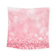 Pink Glitter Background Square Tapestry (small)