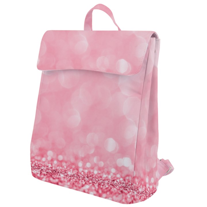 Pink Glitter Background Flap Top Backpack