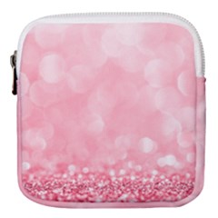 Pink Glitter Background Mini Square Pouch