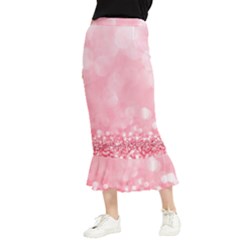 Pink Glitter Background Maxi Fishtail Chiffon Skirt by nateshop