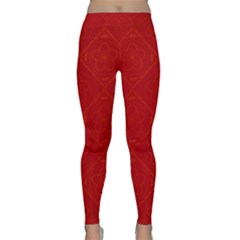 Red Chinese Background Chinese Patterns, Chinese Classic Yoga Leggings