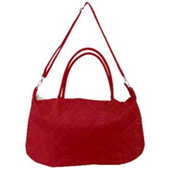 Red Chinese Background Chinese Patterns, Chinese Removable Strap Handbag by nateshop