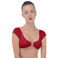 Red Chinese Background Chinese Patterns, Chinese Cap Sleeve Ring Bikini Top by nateshop