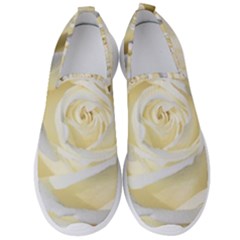 White Roses Flowers Plant Romance Blossom Bloom Nature Flora Petals Men s Slip On Sneakers by Proyonanggan