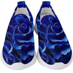 Blue Roses Flowers Plant Romance Blossom Bloom Nature Flora Petals Kids  Slip On Sneakers