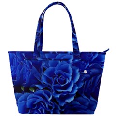 Blue Roses Flowers Plant Romance Blossom Bloom Nature Flora Petals Back Pocket Shoulder Bag 