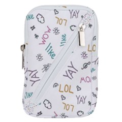 Doodle Pattern Belt Pouch Bag (large) by Proyonanggan