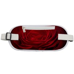 Rose Red Rose Red Flower Petals Waves Glow Rounded Waist Pouch by Proyonanggan