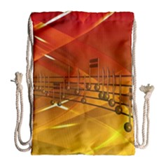 Music Notes Melody Note Sound Drawstring Bag (large) by Proyonanggan