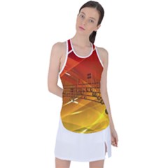 Music Notes Melody Note Sound Racer Back Mesh Tank Top by Proyonanggan