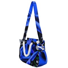 Blue Rose Bloom Blossom Rope Handles Shoulder Strap Bag by Proyonanggan