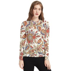 Retro Paisley Patterns, Floral Patterns, Background Women s Long Sleeve Rash Guard by nateshop