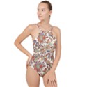 Retro Paisley Patterns, Floral Patterns, Background High Neck One Piece Swimsuit View1