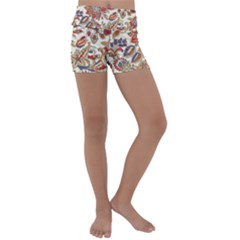 Retro Paisley Patterns, Floral Patterns, Background Kids  Lightweight Velour Yoga Shorts by nateshop