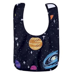 Space Cartoon, Planets, Rockets Baby Bib by nateshop