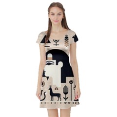 Egypt Pyramid Nature Desert Short Sleeve Skater Dress by Proyonanggan