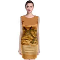 Pyramids Egypt Pyramid Desert Sand Sleeveless Velvet Midi Dress by Proyonanggan