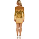 Pyramids Egypt Pyramid Desert Sand Long Sleeve Square Neck Bodycon Velvet Dress View4