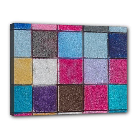 Tile, Colorful, Squares, Texture Canvas 16  X 12  (stretched) by nateshop