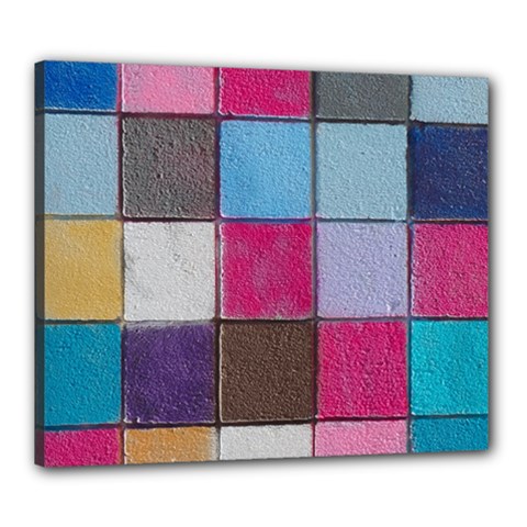 Tile, Colorful, Squares, Texture Canvas 24  X 20  (stretched) by nateshop