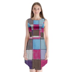 Tile, Colorful, Squares, Texture Sleeveless Chiffon Dress   by nateshop