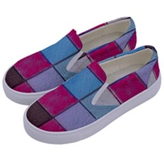 Tile, Colorful, Squares, Texture Kids  Canvas Slip Ons by nateshop