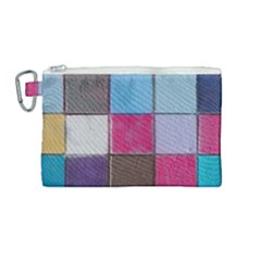 Tile, Colorful, Squares, Texture Canvas Cosmetic Bag (medium) by nateshop