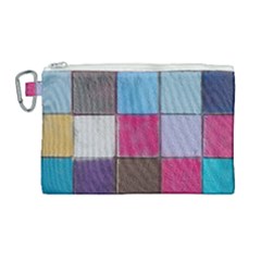 Tile, Colorful, Squares, Texture Canvas Cosmetic Bag (large) by nateshop