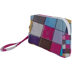 Tile, Colorful, Squares, Texture Wristlet Pouch Bag (small) by nateshop