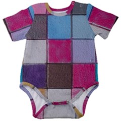 Tile, Colorful, Squares, Texture Baby Short Sleeve Bodysuit