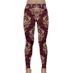 Vintage Floral Pattern, Purple Vintage Classic Yoga Leggings