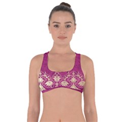 Vintage Pink Texture, Floral Design, Floral Texture Patterns, Got No Strings Sports Bra by nateshop