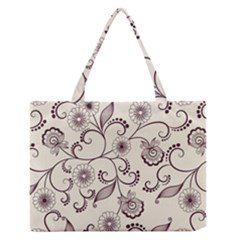 Violet Vintage Background, Floral Ornaments, Floral Patterns Zipper Medium Tote Bag by nateshop