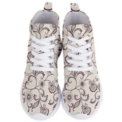 Violet Vintage Background, Floral Ornaments, Floral Patterns Women s Lightweight High Top Sneakers