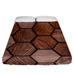 Wooden Triangles Texture, Wooden ,texture, Wooden Fitted Sheet (queen Size)