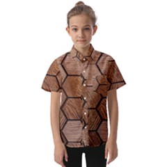 Wooden Triangles Texture, Wooden ,texture, Wooden Kids  Short Sleeve Shirt by nateshop