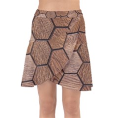 Wooden Triangles Texture, Wooden ,texture, Wooden Wrap Front Skirt by nateshop