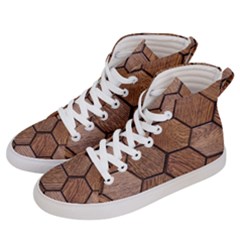 Wooden Triangles Texture, Wooden ,texture, Wooden Men s Hi-top Skate Sneakers by nateshop