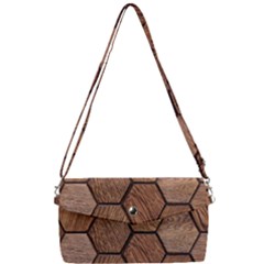 Wooden Triangles Texture, Wooden ,texture, Wooden Removable Strap Clutch Bag by nateshop