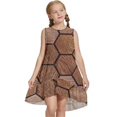 Wooden Triangles Texture, Wooden ,texture, Wooden Kids  Frill Swing Dress