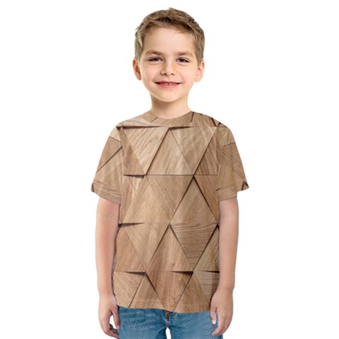 Wooden Triangles Texture, Wooden Wooden Kids  Sport Mesh T-shirt by nateshop