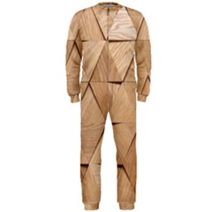 Wooden Triangles Texture, Wooden Wooden Onepiece Jumpsuit (men) by nateshop